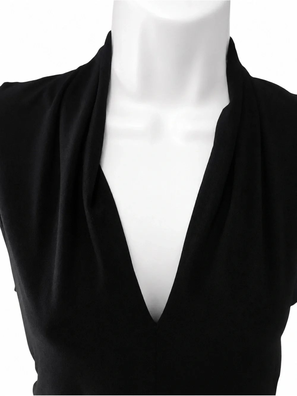 Vince Camuto Black Side-Ruched V-Neck Sleeveless Top Size Medium M